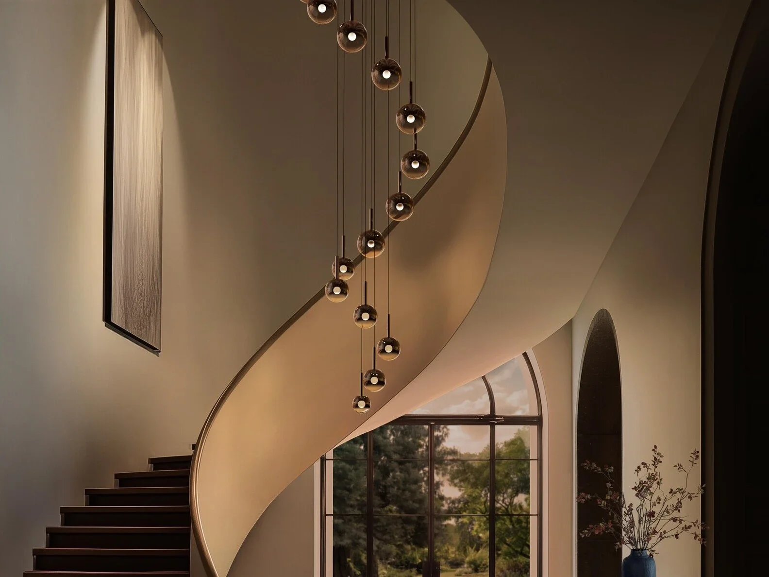 Occhio Luna belysning i moderne entré